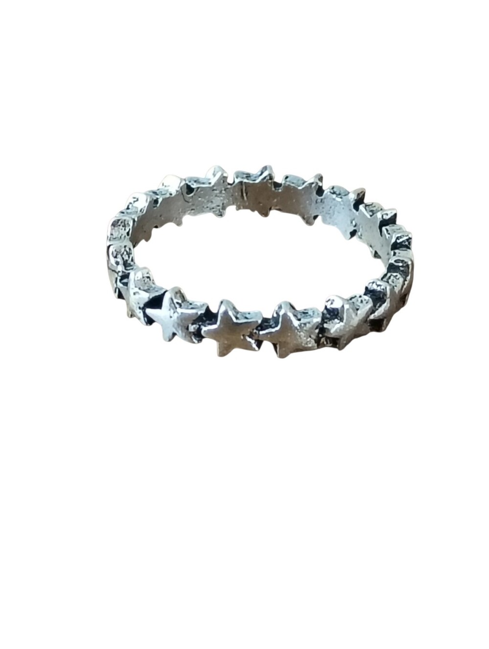 Ring Size 8 Silver Star Band Ring - Women's Silver Star Ring Fashion Jewelry